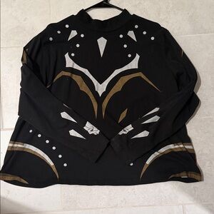 Marvel Black Panther Long Sleeve Top with Metallic Gold & Silver Graphic